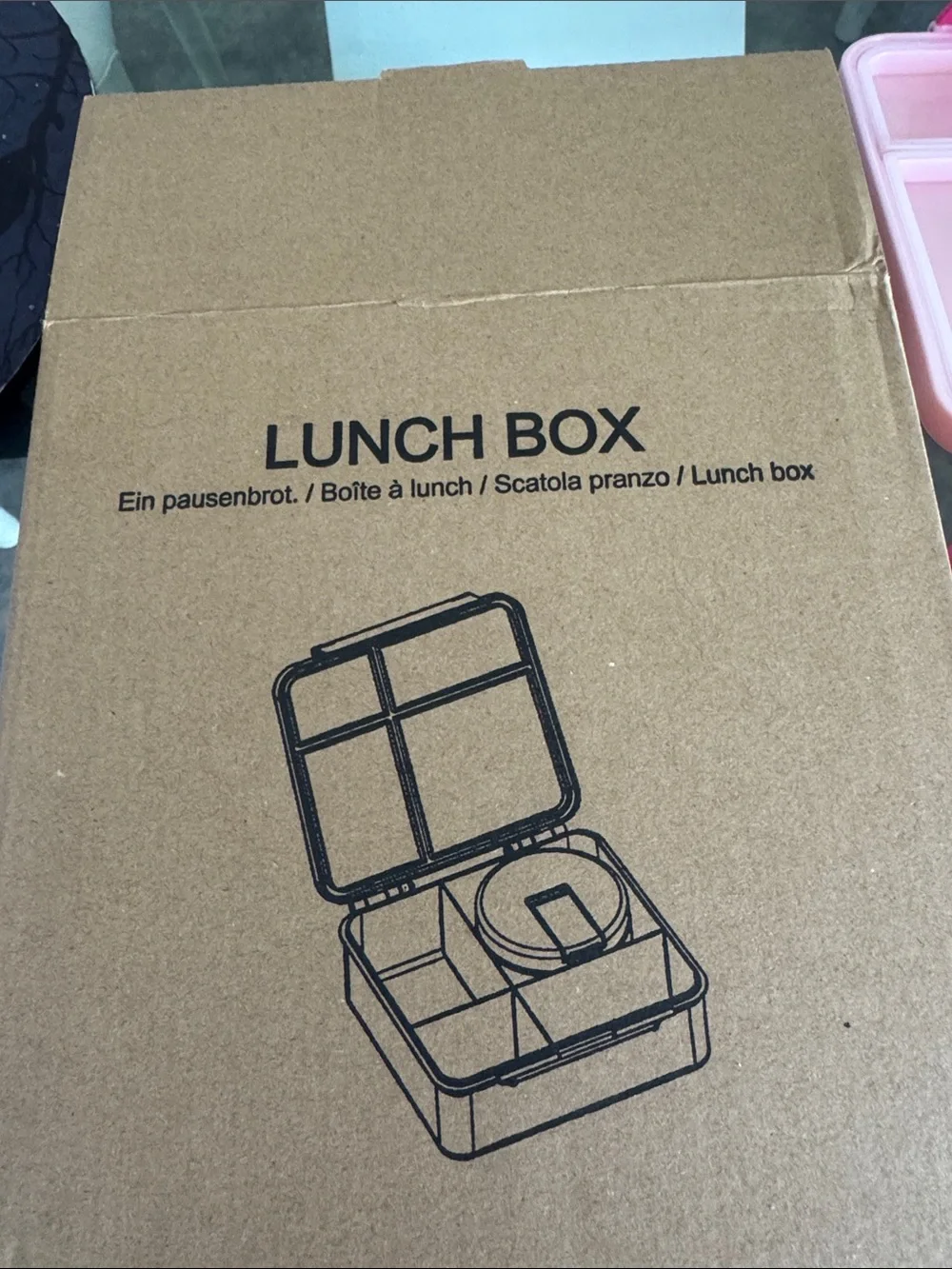 Pink Compartmental Lunch Box with Removable Container